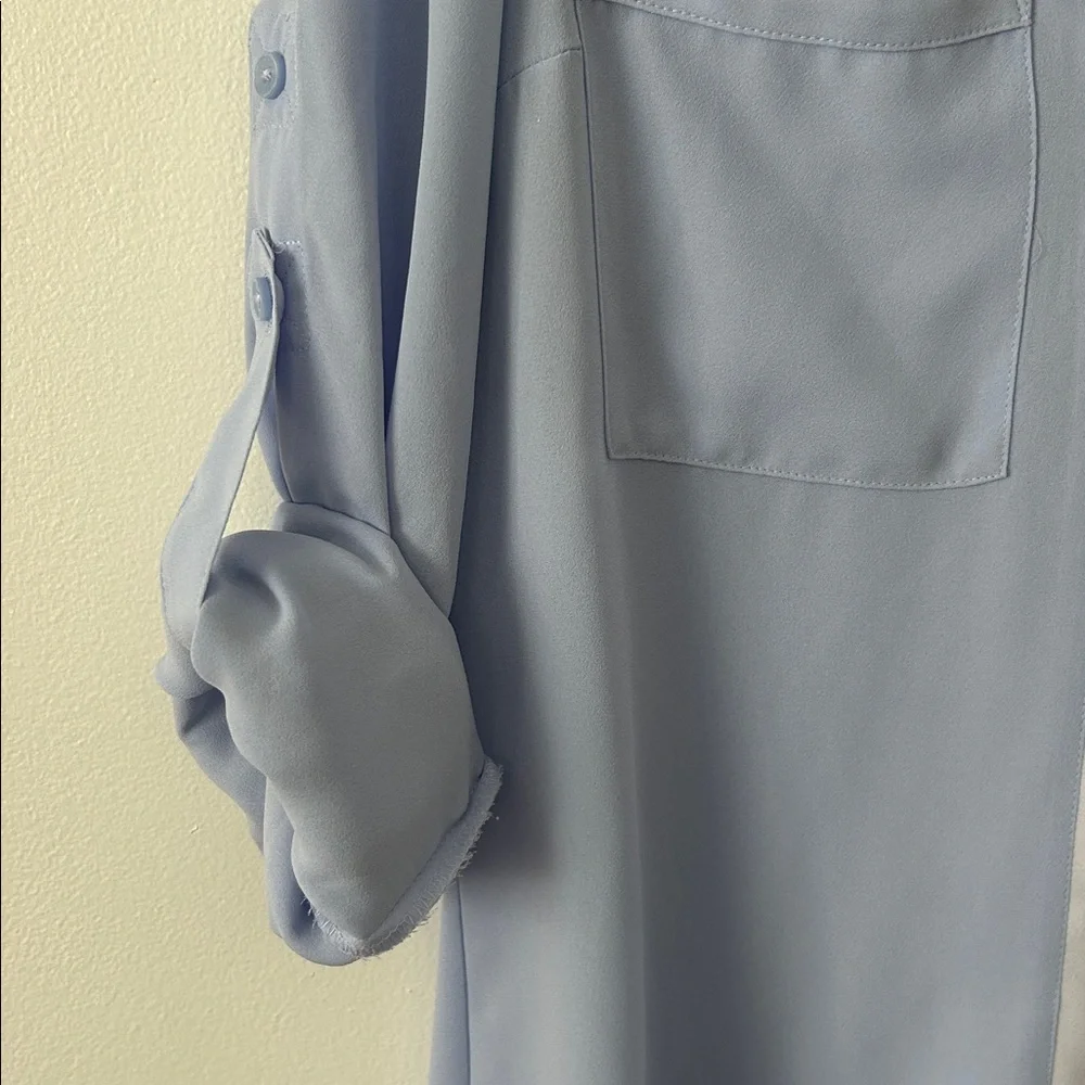 Express Sky Blue Portofino Blouse with White and Navy Accents - Picture 5 of 5